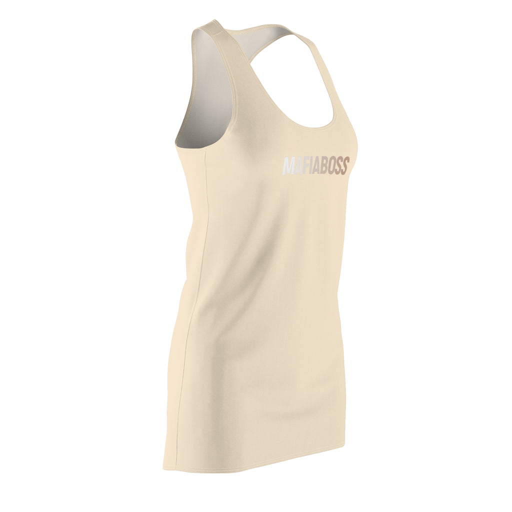 MAFIABOSS Champagne Women's Cut & Sew Racerback Dress (AOP)