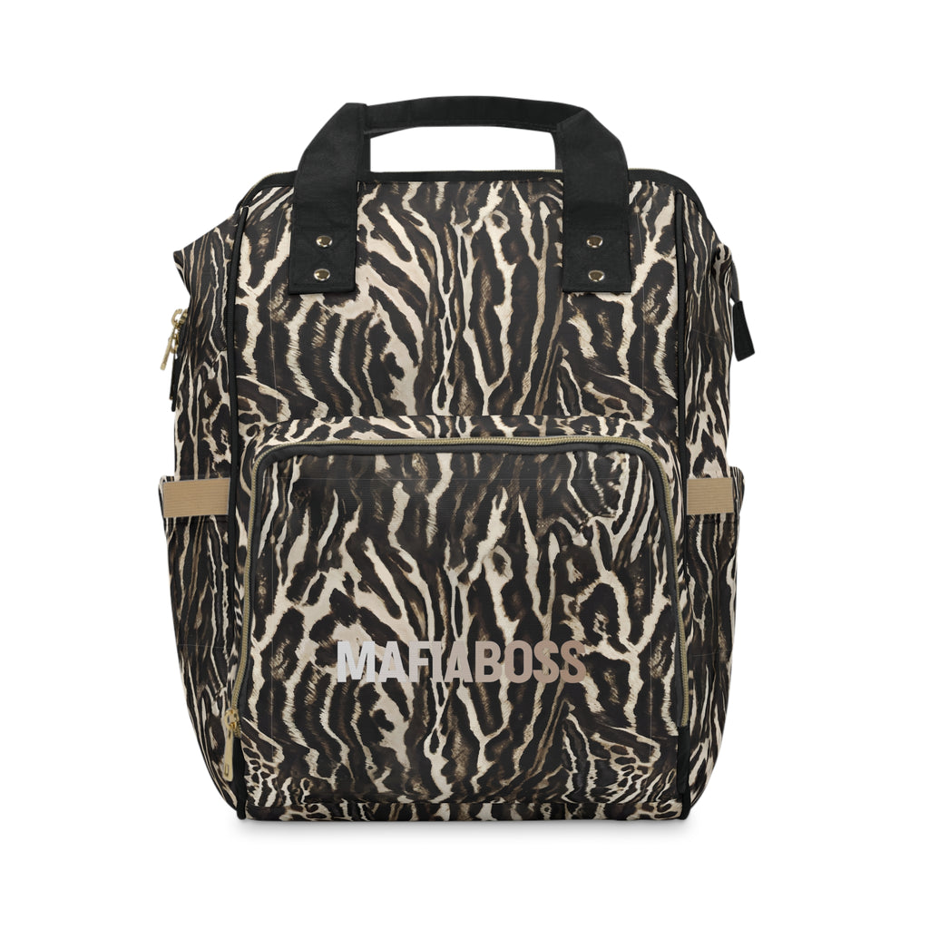 MAFIABOSS Diaper Backpack — Funny Mafia-Themed Baby Bag with 'MAFIABOSS' Design