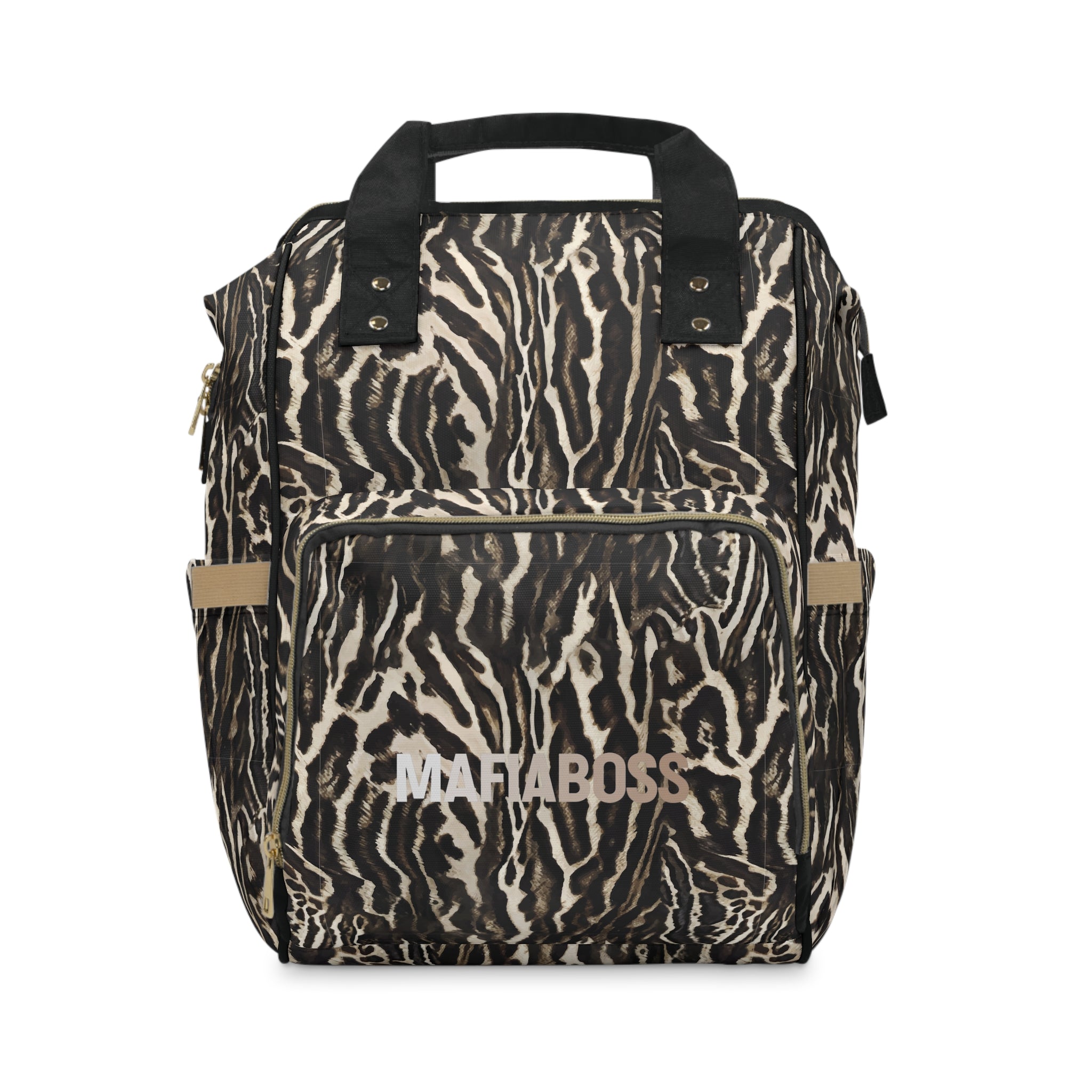 MAFIABOSS Diaper Backpack — Funny Mafia-Themed Baby Bag with 'MAFIABOSS' Design