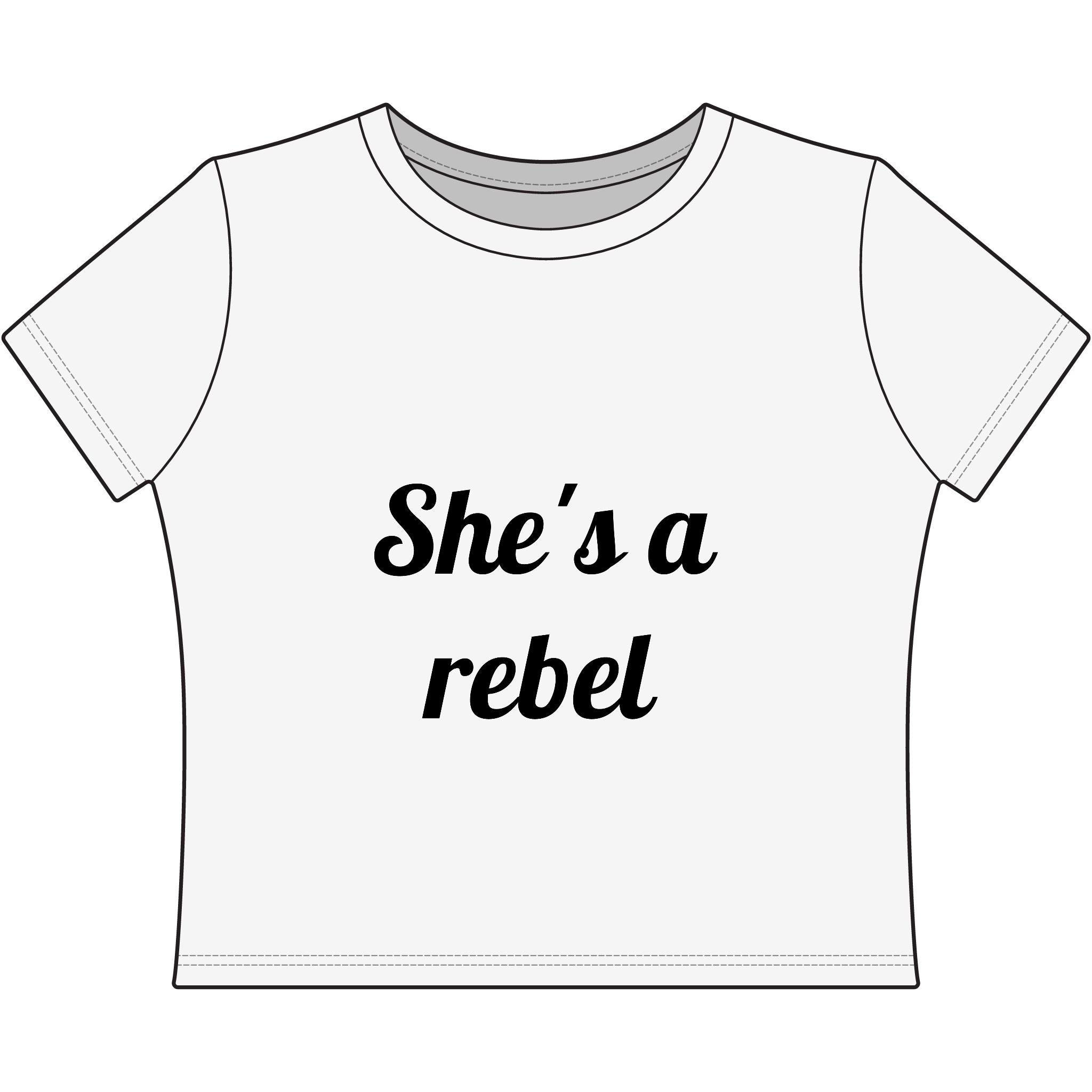 She's a Rebel by MOBSESSED Women's Baby Tee