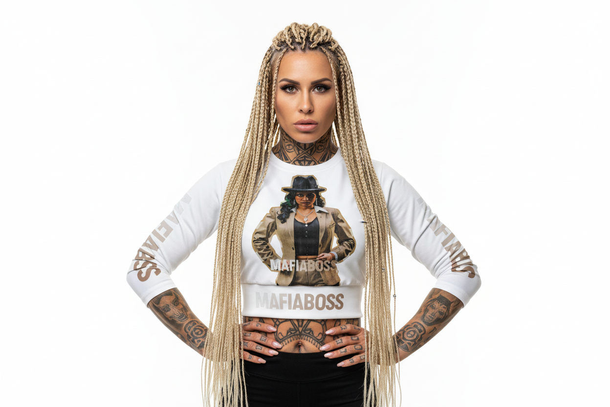MAFIABOSS Recycled long-sleeve crop top