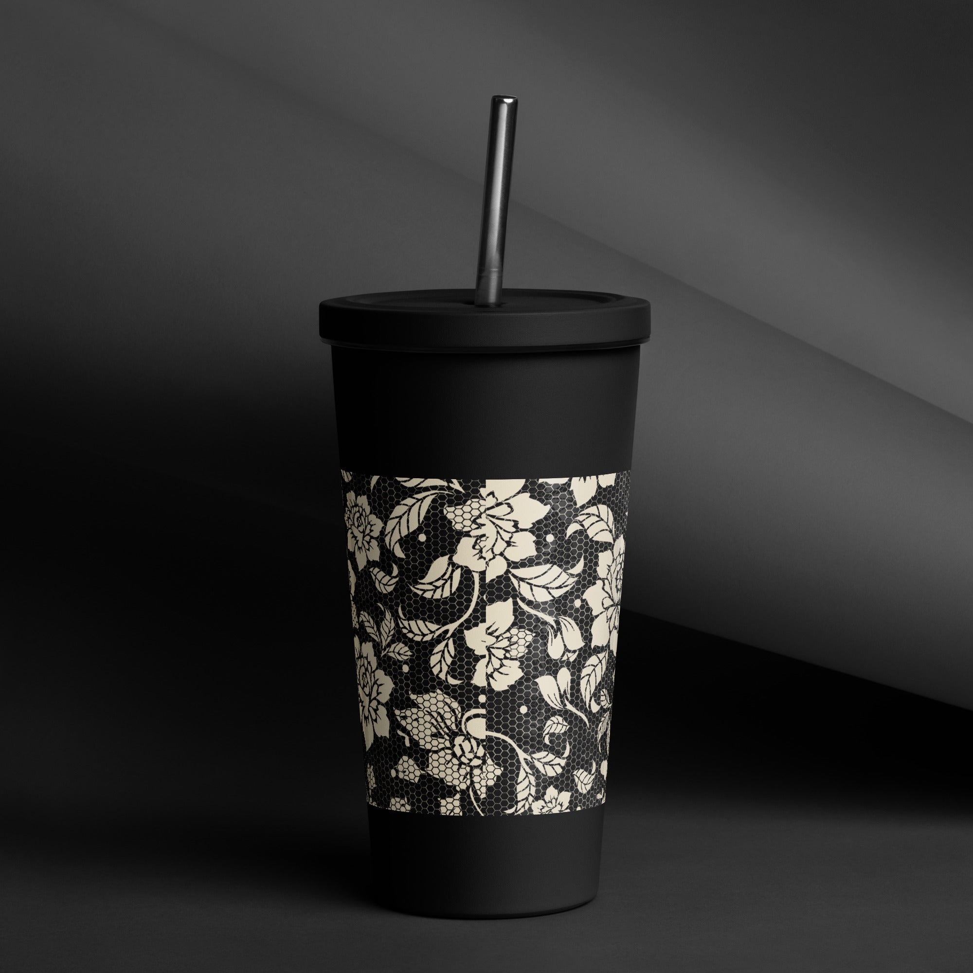 MAFIABOSS lace Insulated tumbler with a straw